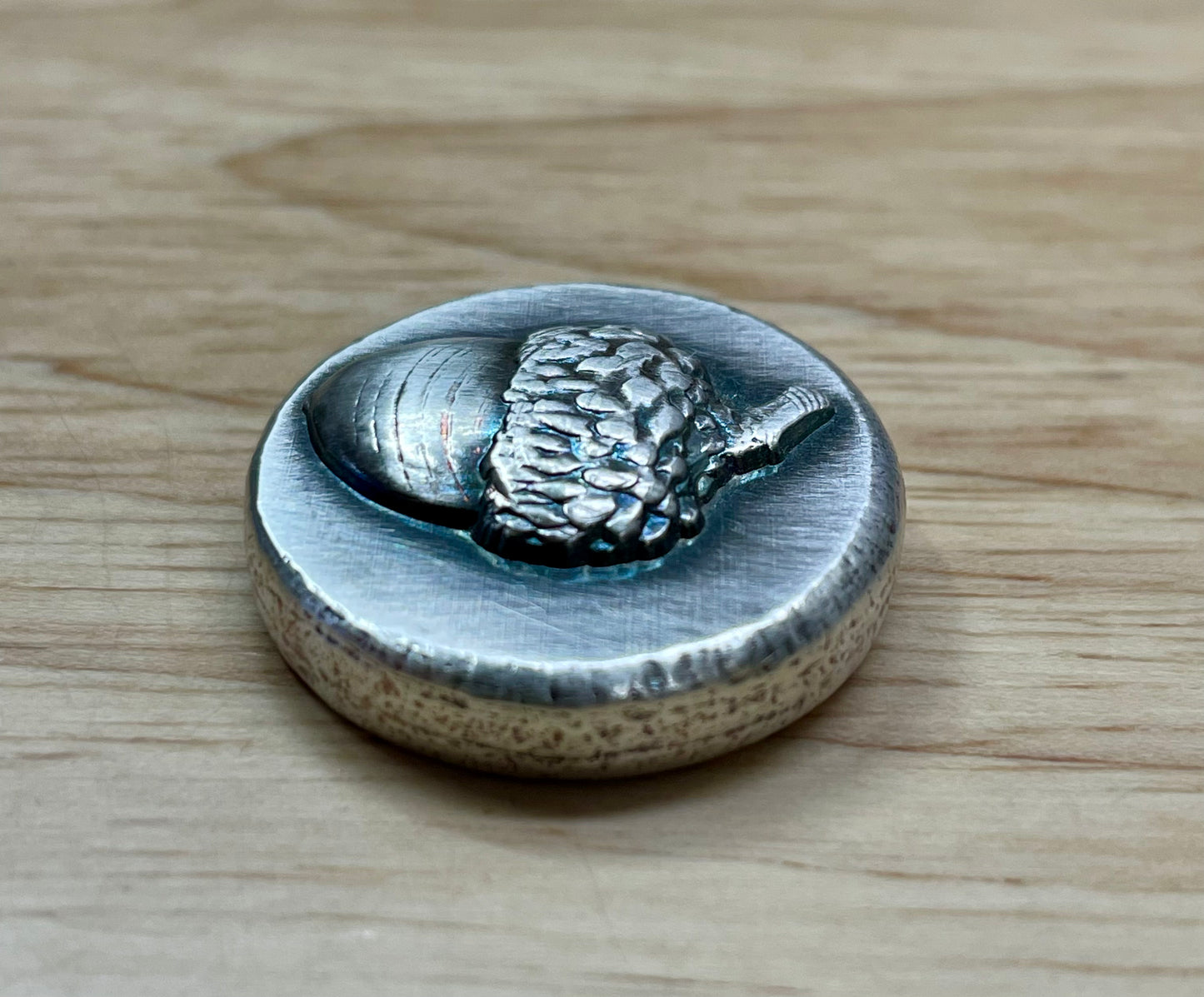 Acorn Rnd 1oz .999 Silver Antiqued Acorn Round – Starfish Silverworks