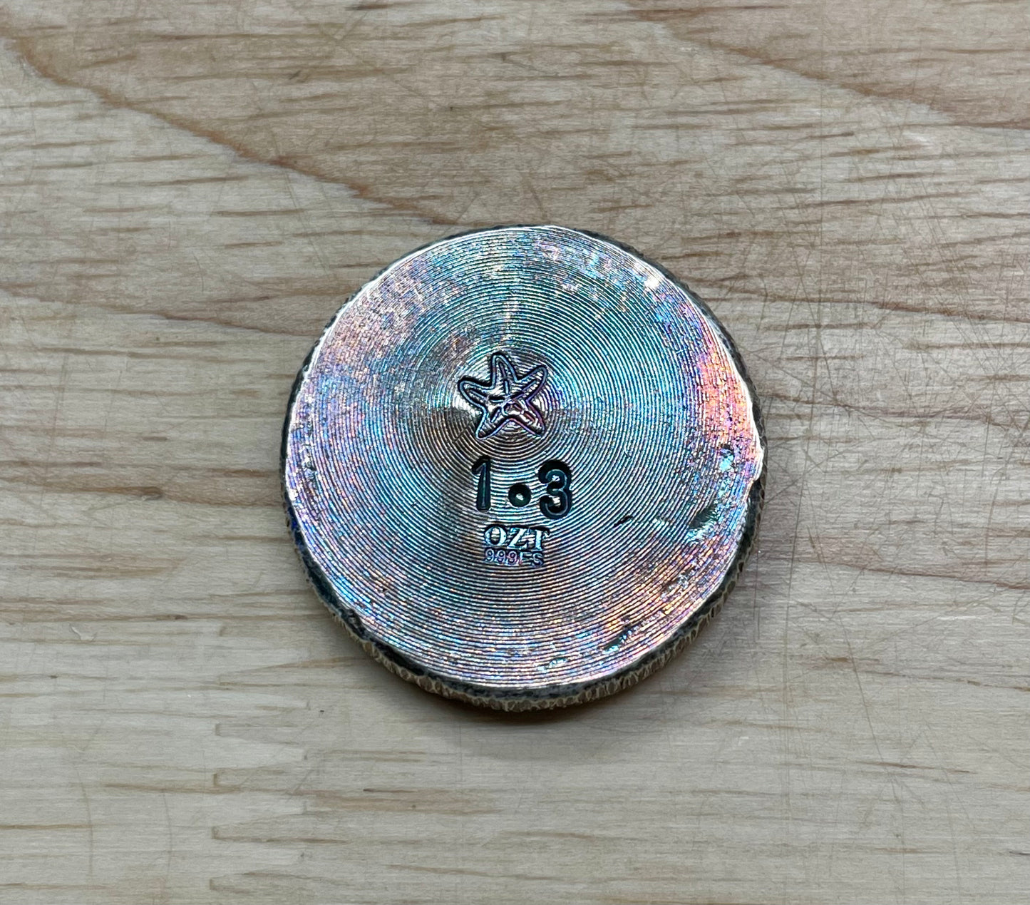1.3oz .999 Silver Antiqued and Toned Crackle Round