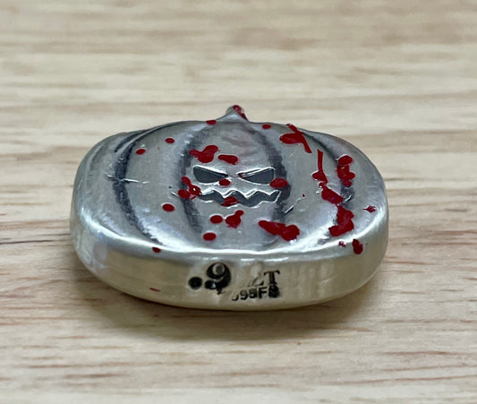0.9oz .999 Silver Splattered Pumpkin Bar (Special Edition)